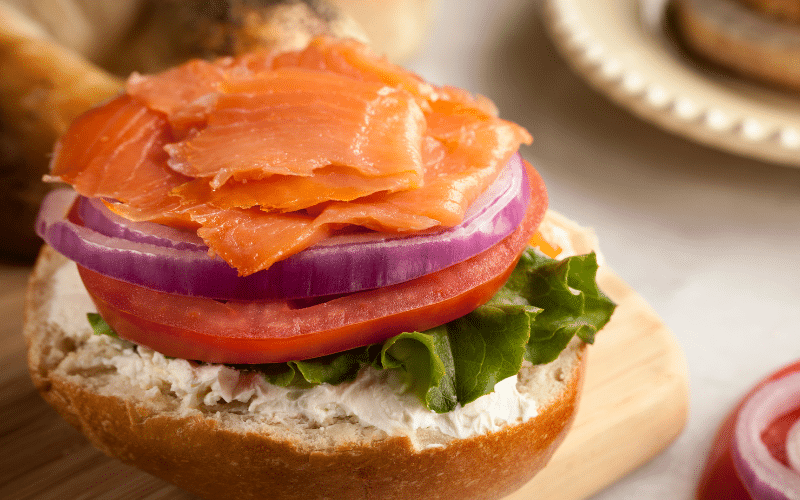Bagels with Lox and Cream Cheese